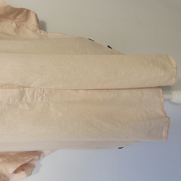 Denim & Co Linen Blend Pastel Pink Short Sleeve  High Low Top Size 2X Summer - Picture 3 of 15